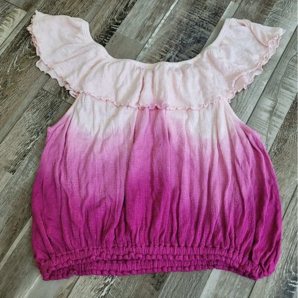 Free People Ombre Cora Lee Off-the-shoulder Top Size Small